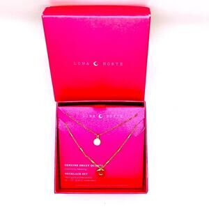 Luna Norte Gold Necklace Set with Druzy Quartz